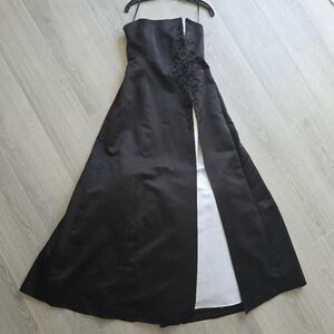 Michaelangelo Black and White Strapless Gown